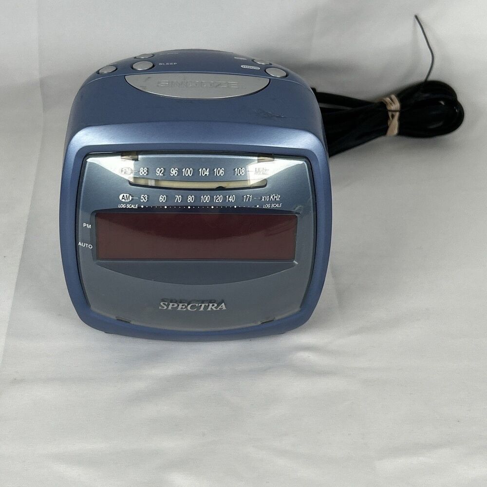 Spectra AM/FM Digital Alarm Clock Radio CR-150 Blue Y2k Working